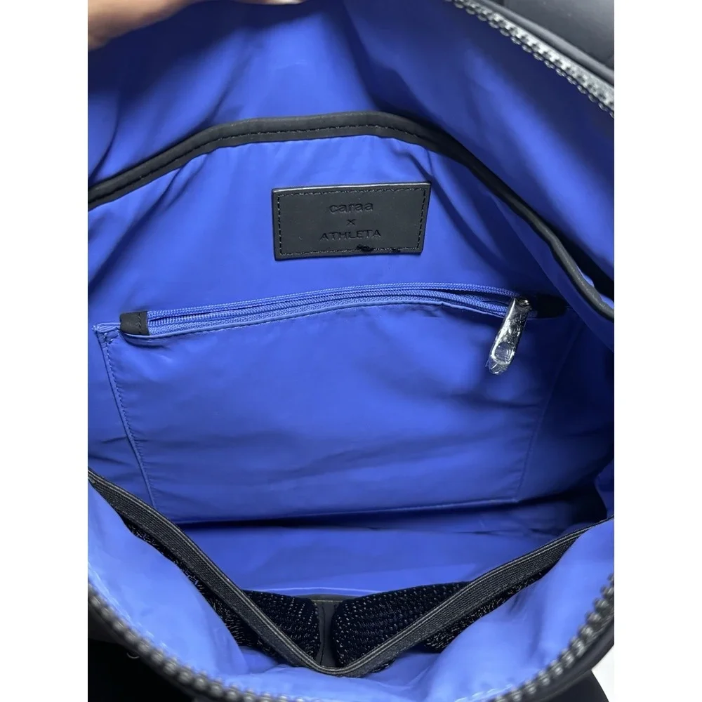 Caraa x Athleta Backpack Black Neoprene‎ Laptop Travel Bag Removable Pouch